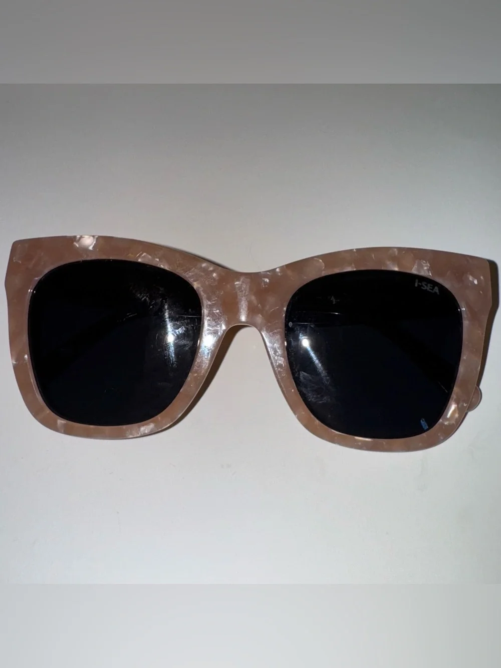 I-SEA Billie Taupe Pink Polarized Sunglasses Retro Round Flair